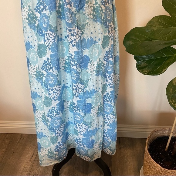 Rails Women SERAFINA AZURE WALLFLOWER Floral Midi Linen Dress Blue NWT Sz Large - Picture 5 of 10